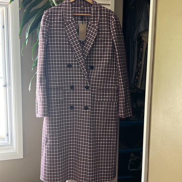 Burberry Burgundy Double Faced Cotton Twill Tailored Coat - Picture 7 of 11